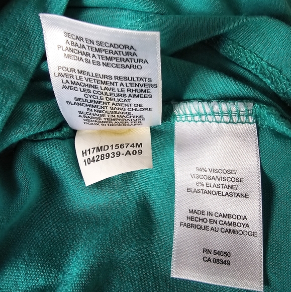 Ann Klein Women's Green Crossover Ruched Tank Top - Picture 16 of 16